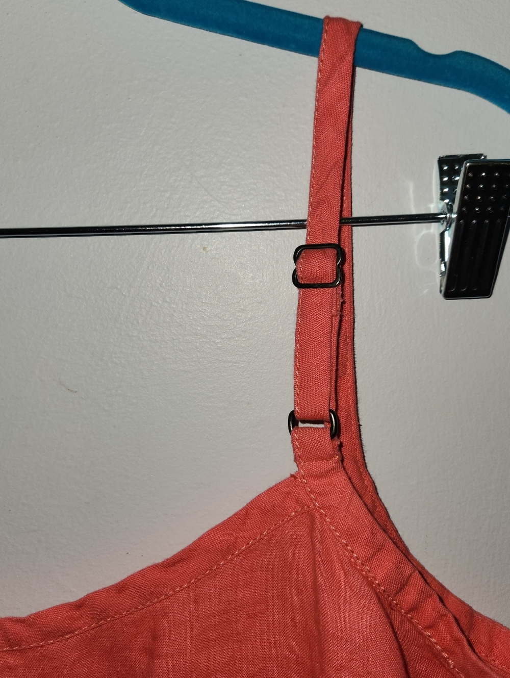Eileen Fisher Salmon Pink Organic Linen Dress Adjustable Straps - Picture 5 of 5